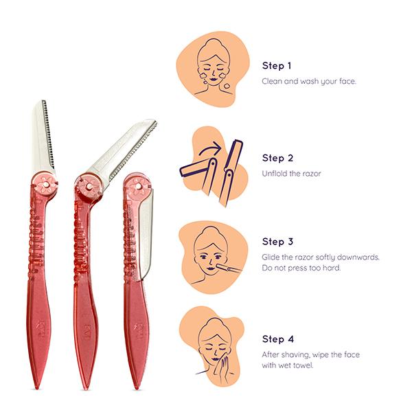 Sanfe Foldable Pretty Face Razor 3's - Shaving & Hair Removal