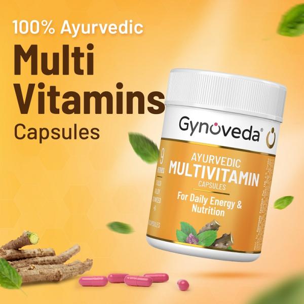 Gynoveda Ayurvedic Multivitamin Capsule (Pack of 3 x 30's) - Multi-Vitamins