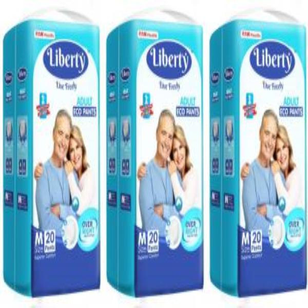 Netmeds | Liberty Eco Adult Diaper Pants (M) (Pack of 3 x 20's)