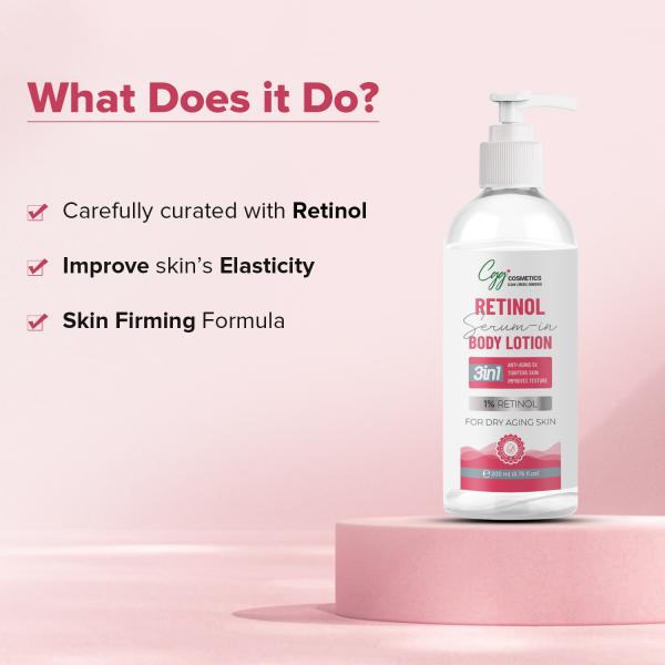 CGG Cosmetics 1% Retinol Serum in Body Lotion 200 ml + CGG Cosmetics Ultra Protect Body Lotion SPF 50 PA+++ Protection 200 ml (Combo Pack) 400 ml - Lotions & Creams