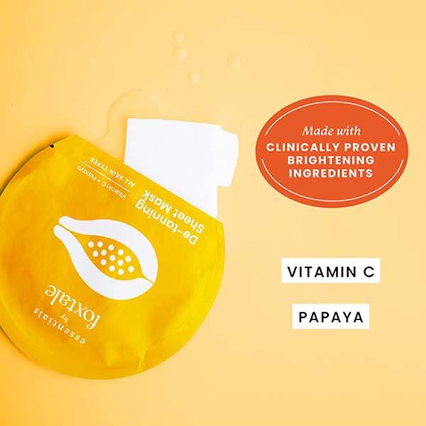 Foxtale Essentials Tan Removal Sheet Mask with Vitamin C and Papaya 26 gm - Sheet Masks
