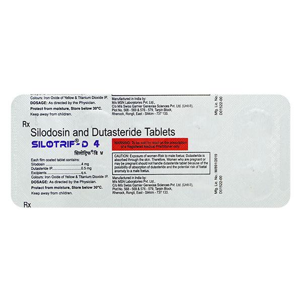 Silotrif D 4/0.5mg Tablet 10'S - Bladder And Prostate Disorders-Dru