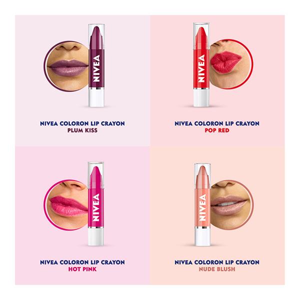 Nivea Coloron Lip Crayon - Coral Crush 3 gm - Lip Balms