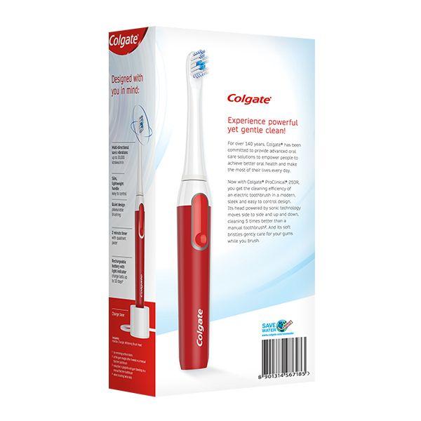 Colgate ProClinical 250R Rechargeable Electric Toothbrush with 1 Brush Head - Whitening - Toothbrushes