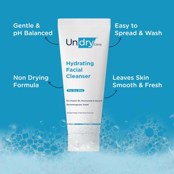Undry Clinic Hydrating Facial Cleanser For Dry Skin 100 ml - Face Wash & Cleansers