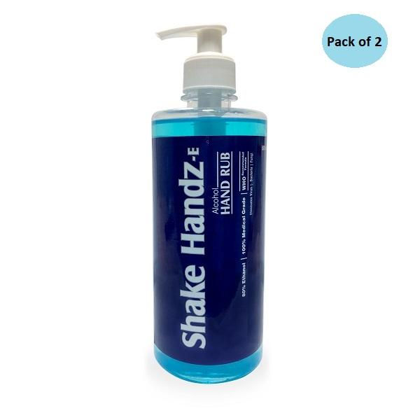 Shake HandZ-E Alcohol Hand Rub With Pump (Pack of 2 x 500 ml) - Hand Sanitizer