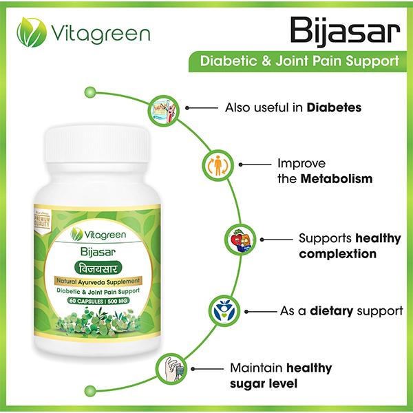VitaGreen Bijasar Capsules 60's - Herbal Dietary Supplement