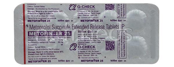 Metofin ER 25mg Tablet 10'S - Hypertension-Bet