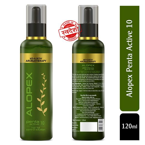 Keya Seth Aromatherapy Alopex Penta Active 10 Hair Fall Control Solution 120 ml - Hair Lotions & Tonics