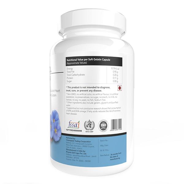Briyo Flaxseed Oil 1000 mg Softgel 60's - Herbal Dietary Supplement