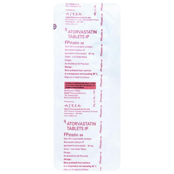 FPSTATIN 80 Tablet 10's - High Cholesterol-Dys
