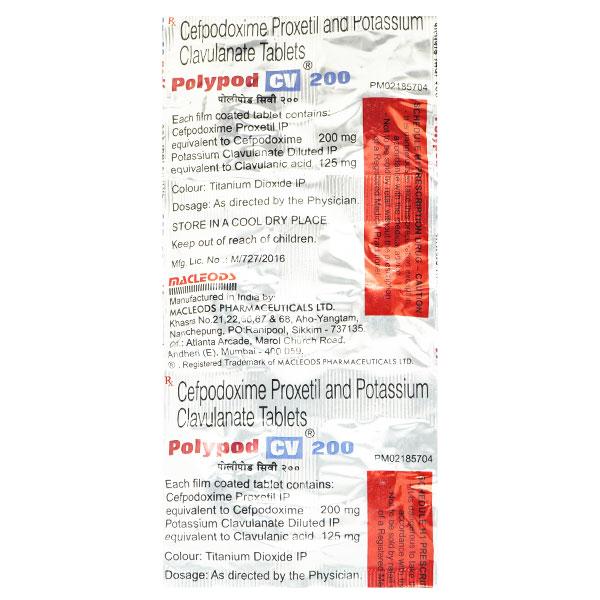 Polypod CV 200mg Tablet 6'S - Bacterial Infections-Cep