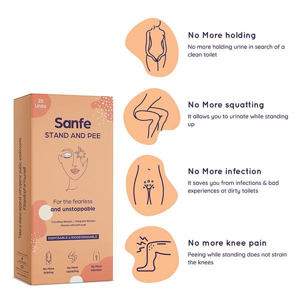 Sanfe Stand And Pee Disposable & Biodegradable Funnel 20's - Intimate Care