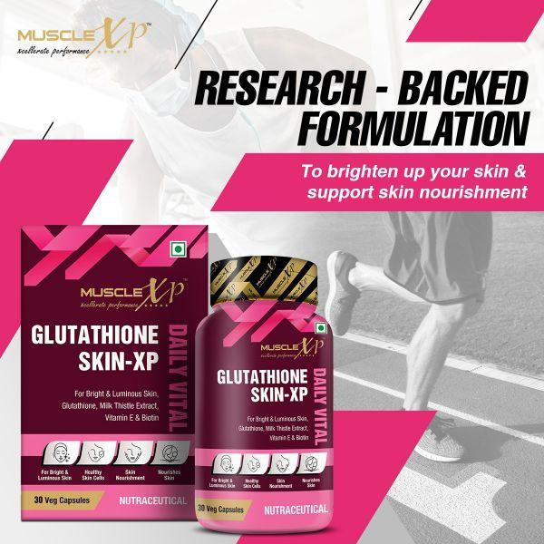MuscleXP Glutathione Skin XP Daily Vital Veg Capsule 30's - Hair & Skin
