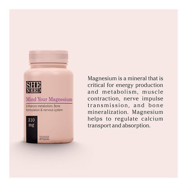 She Need Mind Your Magnesium Capsule 60's - Calcium And Minerals