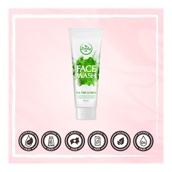 The Beauty Co. Face Wash Gel - Tea Tree & Neem 100 ml - Face Wash & Cleansers