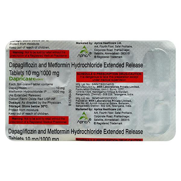 DAPRICA M FORTE 10 Tablet 10's - Diabetes-Ant