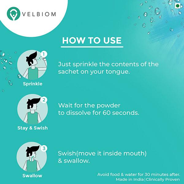 Velbiom Enkor D Instamelt Probiotic Sachet - Mint (10's X 1 gm) - Digestive Health