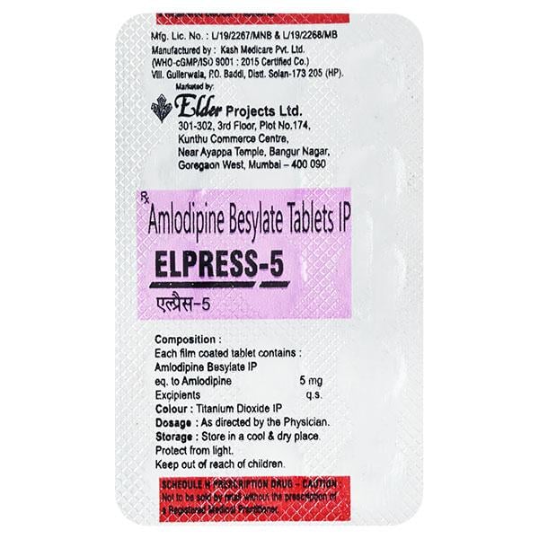 ELPRESS 5 Tablet 15's - Hypertension-Cal