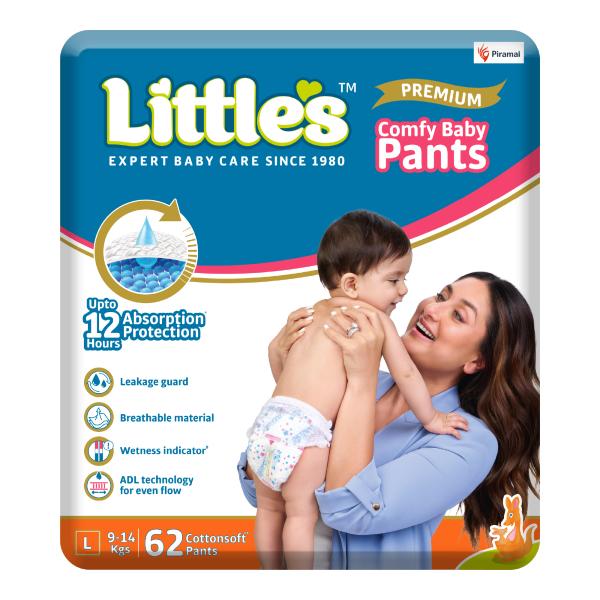 Little's Premium Comfy Cotton Soft Baby Pants (L) 62's - Diapers & Wipes