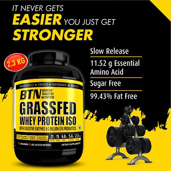 BTN Grass-Fed Whey Protein Isolate Powder 2.3 kg - Whey Proteins