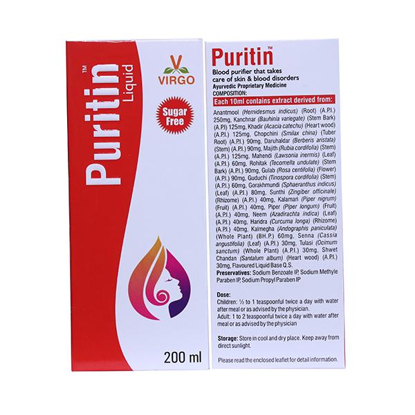 Virgo Puritin Liquid - SugarFree 200 ml - Speciality Medicines