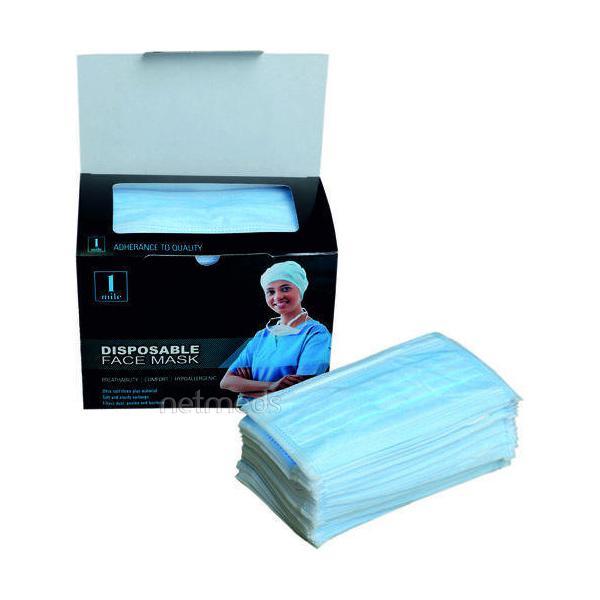 Netmeds | 1Mile Disposable 3-Ply Face Mask - Green 100's