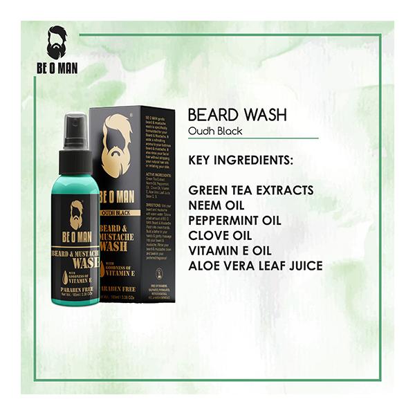 Be O Man Beard & Mustache Foam Wash - Oudh Black 100 ml - Beard Wash