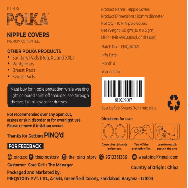 Pinq Polka Premium Cotton Feel Nipple Covers 10's - Breast Pads & Shields