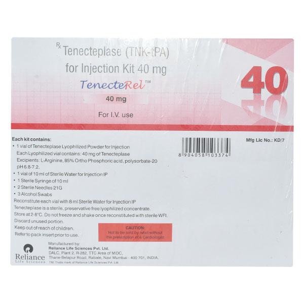 TENECTEREL 40mg Injection Kit 1's - Blood Clot-Ant