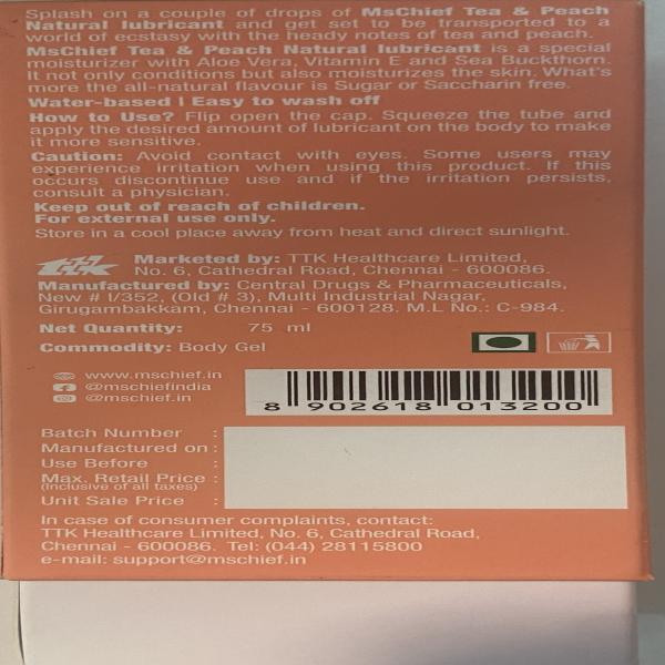 MsChief Tea And Peach Lubricant 75 ml - Flavoured Lubes