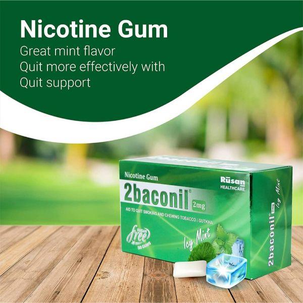 2baconil Icy Mint 2 mg Chew Gum 50's (N) - Nicotine Gums/Lozenges