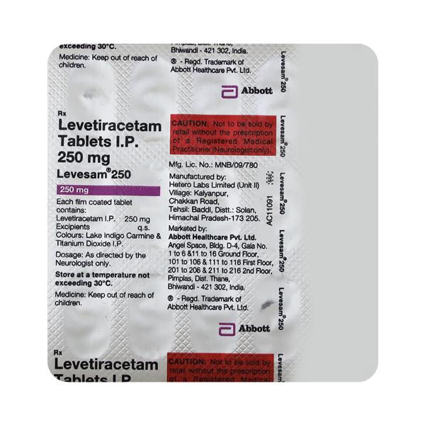 Levesam 250Mg Tablet 15's (N) - Epilepsy/Convulsion-Ant