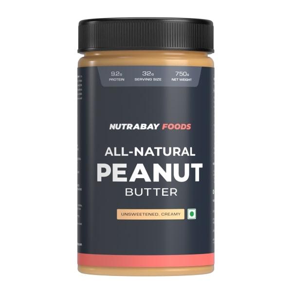 Netmeds | Nutrabay Foods All Natural Peanut Butter - Unsweetened, Creamy 750 gm