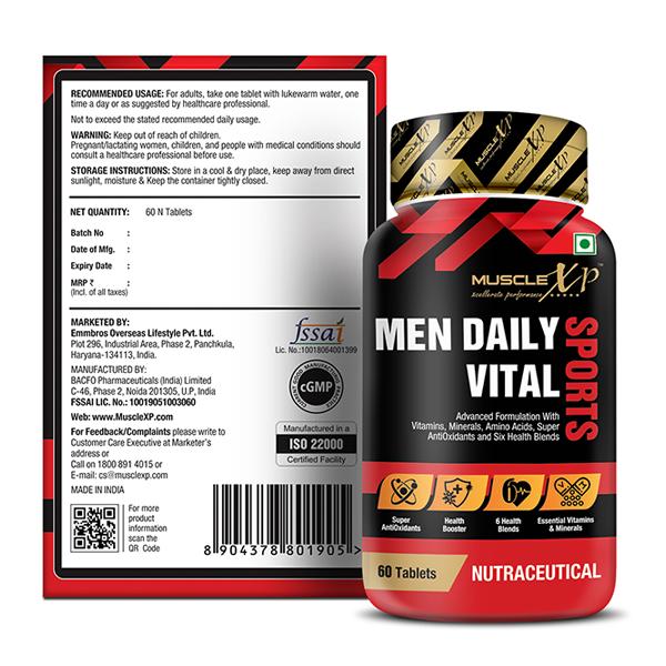 MuscleXP Men Sports Daily Vital Energy Tablet (Pack of 2 x 60's) - Multi-Vitamins