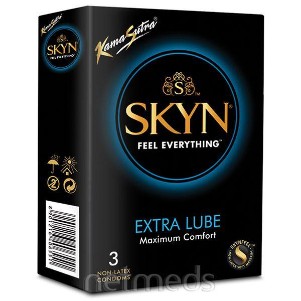 Kamasutra Skyn Extra Lube Condoms 3's - Plain/Flavoured Condoms