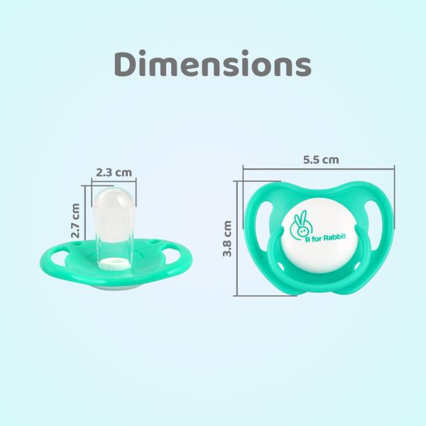 R for Rabbit Baby Apple Pacifier Ultra Light Soft Silicone Nipple for Kids of 6 Months - Green 1's - Pacifiers & Teethers