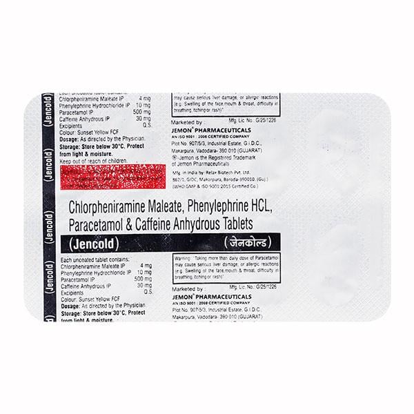 JENCOLD Tablet 10's - Cough And Cold-Cou