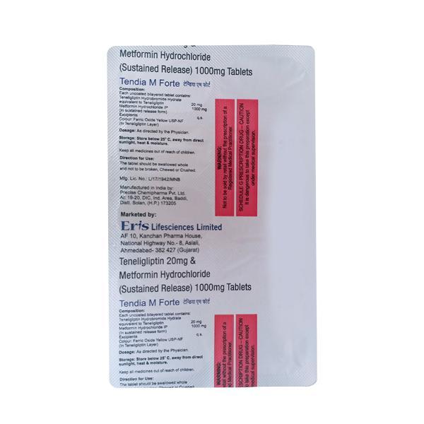 Tendia M Forte Tablet 10'S - Diabetes-Ant