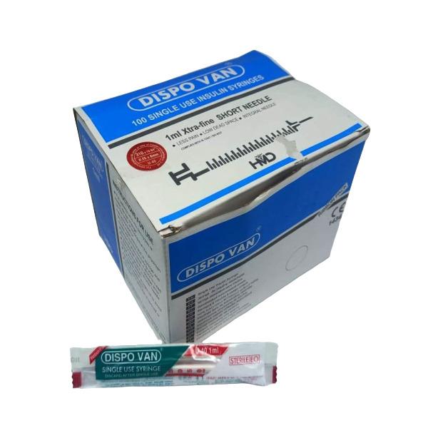 Dispovan U-40 Insulin Syringe 1 ml 31G 100's - Syringes And Needles