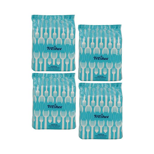 Netmeds | Freshee 1 Ply Premium Cocktail Napkins (Pack of 4)