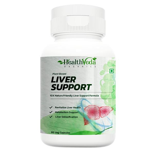 Health Veda Plant Based Liver Support Veg Capsule 60's - Herbal Dietary Supplement