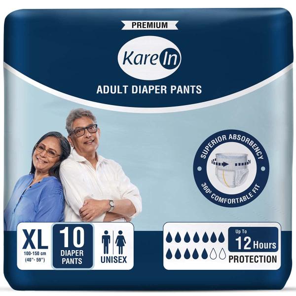 Netmeds | Kare In Premium Adult Diaper (XL) (100 - 150 cm) 10's