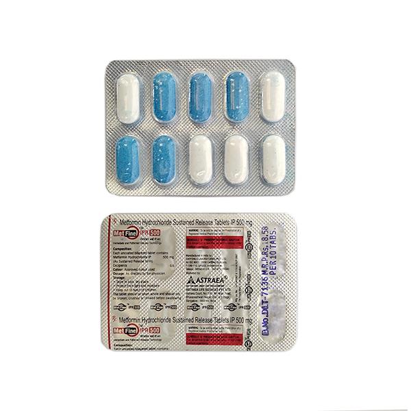 Metfine Ipr 500mg Tablet 10'S - Diabetes-Ant