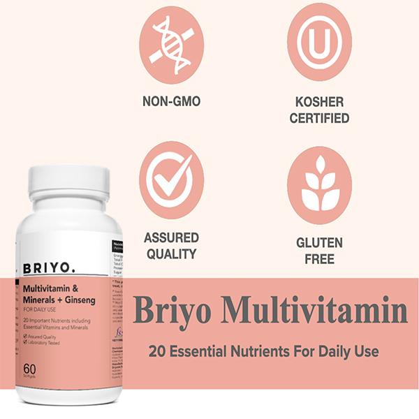 Briyo Multivitamin and Minerals + Ginseng Softgel 60's - Multi-Vitamins