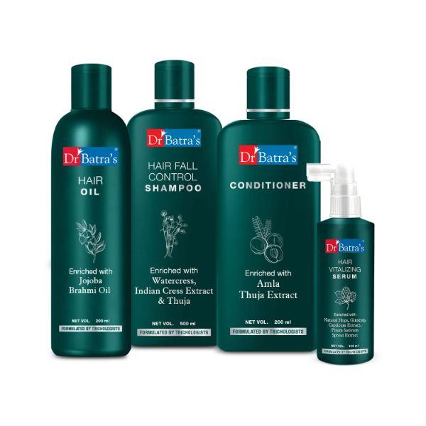 Dr Batra's Hair Fall Control Shampoo 500 ml + Conditioner 200 ml + Hair Oil 200 ml + Hair Vitalizing Serum 125 ml - Hair Treatment
