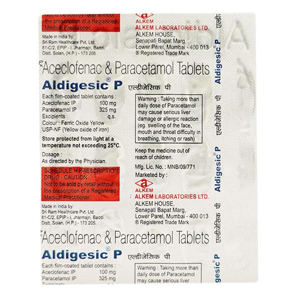 Aldigesic P Tablet 15'S - Pain relief-Nsa