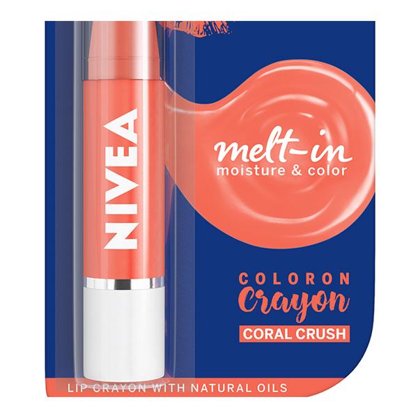 Nivea Coloron Lip Crayon - Coral Crush 3 gm - Lip Balms