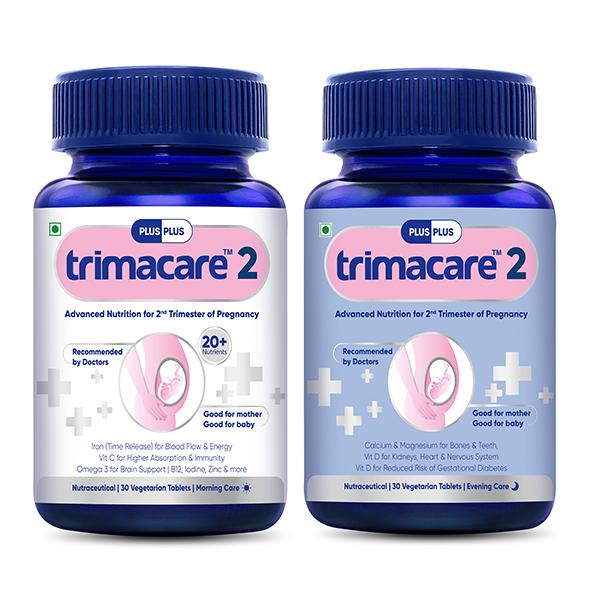 Plus Plus Lifesciences Trimacare 2 Veg Tablet (Morning 30's + Evening 30's) - Nutritional Supplements