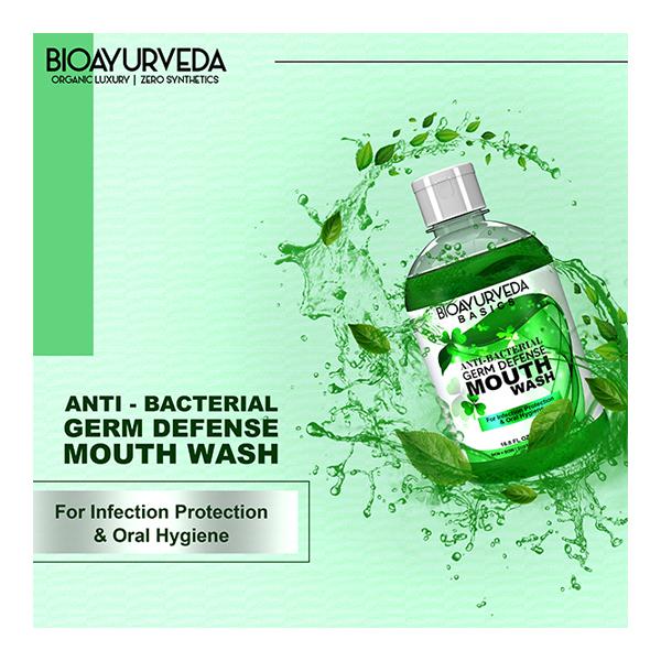Bioayurveda Basics Anti-Bacterial Germ Defense Mouth Wash 500 ml - Mouthwash
